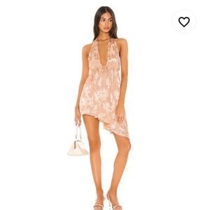 Lovers + Friends pink halter dress